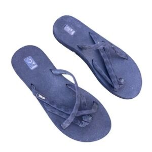 Teva‎ Olowahu Women's Strappy Flip Flop Sandals 6840 Womens 10 Black